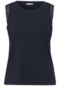 Кружевной топ STREET ONE Top, темно-синий
