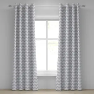 Серо-белая штора на люверсах ABAKUHAUS с шевронным узором, зигзагообразным геометрическим рисунком, стрелами и полосками, декоративная двухпанельная штора, 280 см x 225 см, цвет бледно-серо-белый Abakuhaus