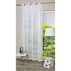 Штора LOOPY с люверсами 1 шт. Размер (ВxШ): 245x140 см, штора с люверсами и серебристым принтом Home Wohnideen, серебристый