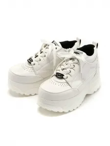 Белые кроссовки на толстой подошве со шнуровкой Yosuke Usa