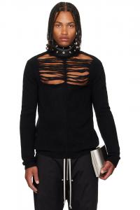 Вязаный свитер Concordians ls в клетку Rick Owens, черный