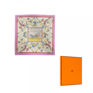 HERMES Шарф из шелка Mulberry для женщин, фуксия