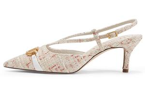 Туфли на высоком каблуке женские молочно-белые Charles&Keith