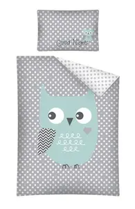 Постельное белье Сова, бирюзовое, 100/135, 40/60 Detexpol