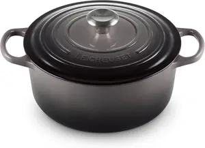 КастрюляLe Creuset с эмалированным покрытием, 6800 мл, черно-белый