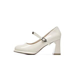 DAPHNE Блок каблук Мэри Джейн туфли женские бежевые, цвет Beige