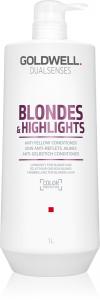 Кондиционер Dualsenses Blondes & Highlights для светлых волос, нейтрализующий желтые оттенки Goldwell, 1000 мл