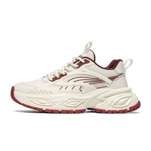 Низкие массивные кроссовки мужские LINGPAO, Beige Burgundy