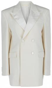 Двубортный жакет Givenchy с атласной отделкой, белый