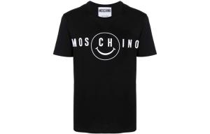 Футболка с принтом в виде смайлика MOSCHINO, черная