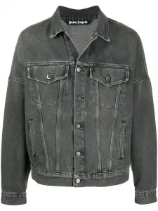 Джинсовая куртка с логотипом PALM ANGELS, черный