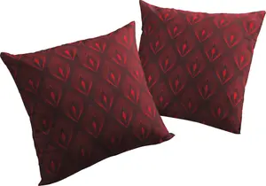 Декоративная подушка Адам "Перья", сертификат GOTS, чехол без наполнения, 1 шт Adam 40х40 см, темно-красный/красный