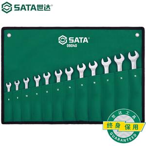 SATA 09040 Набор из 12 метрических полностью полированных быстрых ключей двойного назначения Ручной метрический ключ