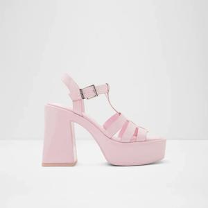 ALDO Jeni Женские розовые лаковые сандалии на платформе с ремешками и пряжкой на каблуке