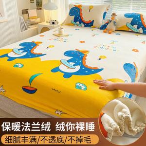 Disney Простыня на резинке фланелевая 120х200 см, флис, принт Dinosaur