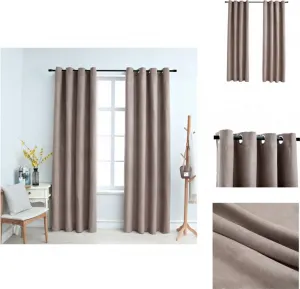 Плотные шторы с металлическими люверсами, 2 шт., серо-коричневые, 140 x 225 см - Шторы и портьеры vidaXL