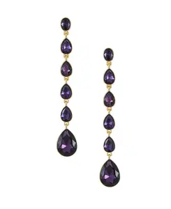 Серьги-Капли из цинка с покрытием из 18-каратного золота Ettika, amethyst