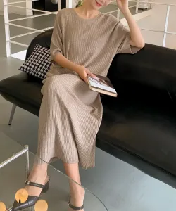 Длинное платье из ребристой вязки aimoha select Aimoha - Select -, цвет Dark Beige