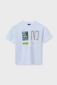 Детская хлопковая футболка Mayoral, белый