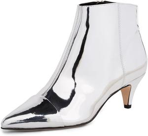 XYD стильные женские ботильоны, низкий каблук-«kitten», заостренный носок, закрытая носочная часть, боковая молния, выпускной, блестки, вечеринка, мода, короткие ботильоны, Silber-Glänzend