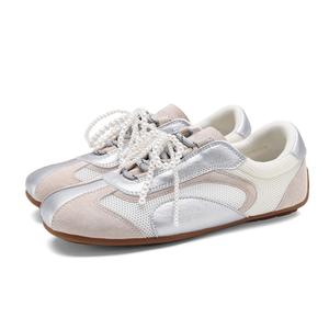 Легкие низкие повседневные туфли для женщин FOXER, Silver Gray