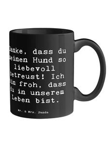 Кружка с надписью Спасибо, няня для собак черного цвета Mr. & Mrs. Panda