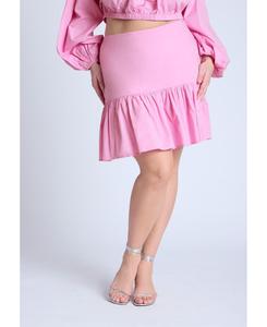 Женская мини-юбка из поплина больших размеров ELOQUII, Lilac chiffon