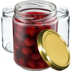 KADAX Банки для консервирования с крышками "Маки", банки для варенья, баночки для консервирования, 540 мл, золото, 8 шт. в упаковке