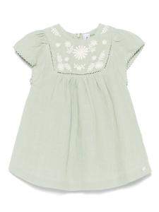 Tartine Et Chocolat платье с цветочной вышивкой, зеленый