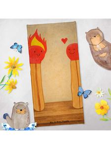 Mr. & Mrs. Panda Пляжное полотенце с рисунком в виде спичек, без надписи, белого цвета