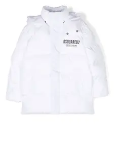 Пуховик с логотипом DSQUARED2 KIDS, белый