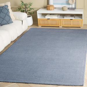 Ковер SAFAVIEH, 122 x 183 см,  Abstract Collection, Grey & Denim, ручная работа из шерсти, идеально для гостиной, столовой, спальни (ABT361L)