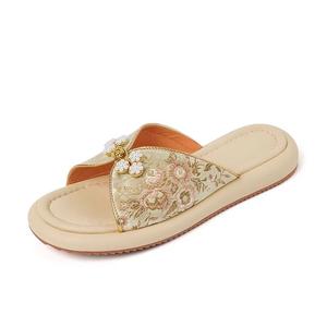 WUJI Женские противоскользящие устойчивые к истиранию шлепанцы шампань, цвет Champagne