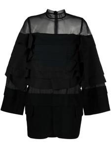 sacai layered-effect panelled minidress, черный