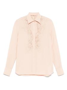 Рубашка с кружевными вставками Ermanno Scervino, розовый