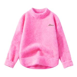 Свитер Unisex Crew Neck утепленный с флисовой подкладкой Others HUANQIU, розовый