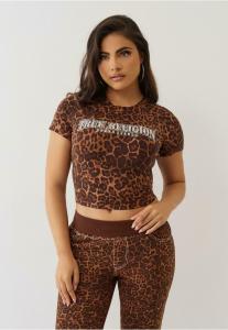 Футболка True Religion LEOPARD CRYSTALS SS BABY TEE, Brown