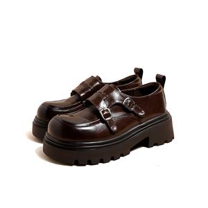 Ouumeis Туфли на платформе с массивным каблуком 7 см женские - тёмно-коричневые, цвет Dark Brown