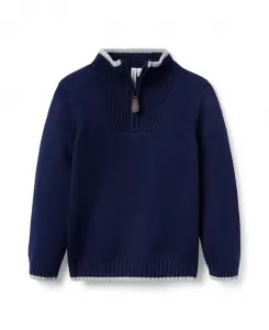 Детский свитер с застежкой-молнией до середины груди - для малышей, детей постарше. Janie And Jack, синий