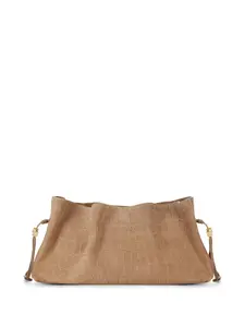 Клатч из тисненой кожи Elisabetta Franchi, бежевый