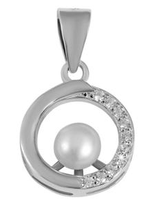 Adeliás Женский кулон из серебра 925 пробы с жемчужиной в серебре