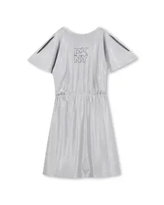 Детское платье с короткими рукавами DKNY, серебряный