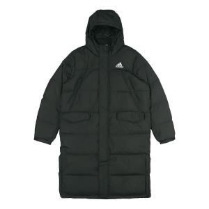 Пуховик Adidas 3-Stripes Long Down Parka 'Black', черный
