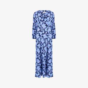 Юбка миди из крепа с размытым цветочным принтом Ro&Zo, фиолетовый