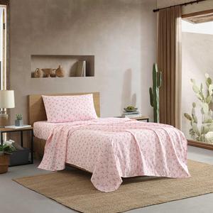 Wrangler Комплект постельного белья "Черепа быка", размер Twin XL (99x203 см), ультрамягкий, немнущийся, с глубокими карманами, цвет розовый. В комплекте: простыня, натяжная простыня, наволочка.