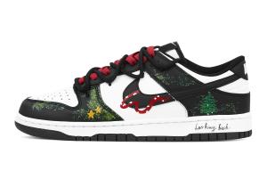 Nike Мужские низкие скейтбордные кроссовки Dunk Jasper Mystery, износостойкие и нескользящие, черный с белыми подошвами