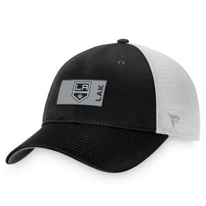 Мужская фирменная черно-белая бейсболка Los Angeles Kings Authentic Pro Rink Trucker Snapback с логотипом Fanatics