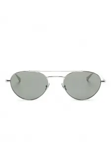 Солнцезащитные очки в круглой оправе Saint Laurent Eyewear, серебяный