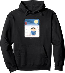 Худи Crayon Shin-chan Night Cherry Blossom and Shin-chan Crayon Shinchan, черный