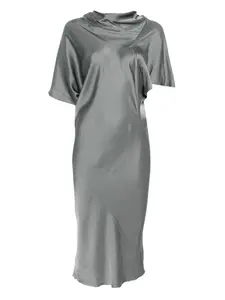 Платье с воротником-хомутом и драпировкой Rick Owens, серый